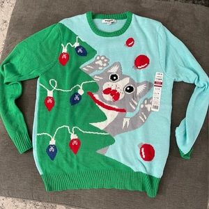 Ugly Christmas sweater- Crazy Cat size L